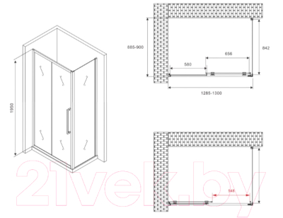 Душевой уголок Abber Schwarzer Diamant AG30130H-S90