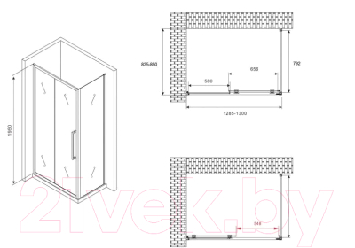 Душевой уголок Abber Schwarzer Diamant AG30130MH-S85M