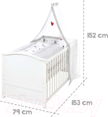 Детская кровать-трансформер Roba 70x140 / 0391W-3V148
