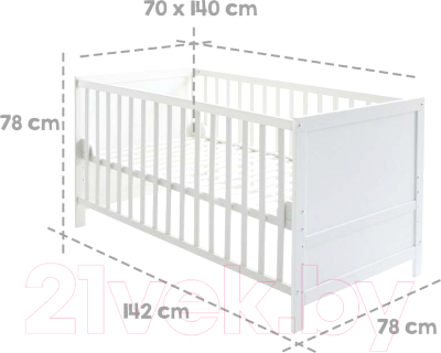 Детская кровать-трансформер Roba Hamburg 70x140 / 0191W