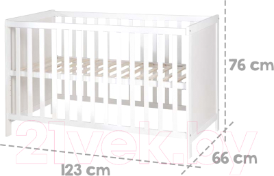 Детская кровать-трансформер Roba Hamburg 60x120 / 0176W