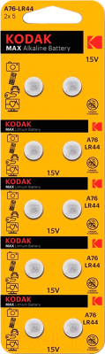 Комплект батареек Kodak Max Button Cell AG13 LR44 10BL - фото