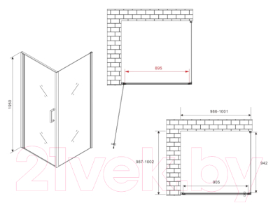 Душевой уголок Abber Sonnenstrand AG04100B-S100B