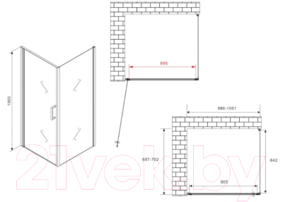 Душевой уголок Abber Sonnenstrand AG04100B-S70B
