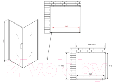 Душевой уголок Abber Sonnenstrand AG04100B-S80B