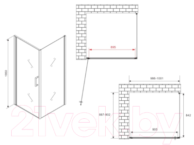 Душевой уголок Abber Sonnenstrand AG04100B-S90B