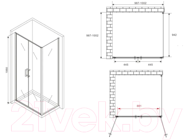 Душевой уголок Abber Sonnenstrand AG04100BC-S100B