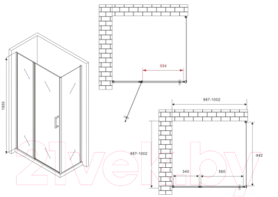 Душевой уголок Abber Sonnenstrand AG04100BS-S100B
