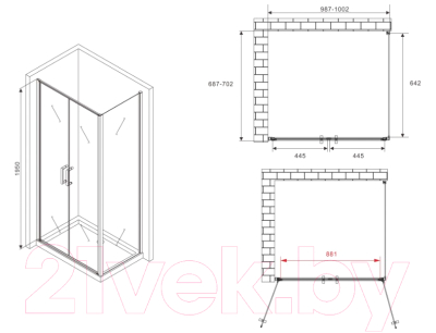 Душевой уголок Abber Sonnenstrand AG04100C-S70