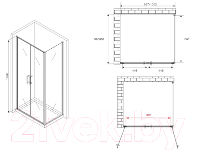 Душевой уголок Abber Sonnenstrand AG04100C-S85