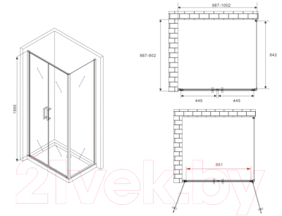 Душевой уголок Abber Sonnenstrand AG04100C-S90