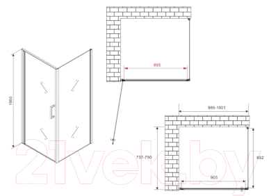 Душевой уголок Abber Sonnenstrand AG04100M-S75M