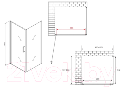 Душевой уголок Abber Sonnenstrand AG04100M-S80M
