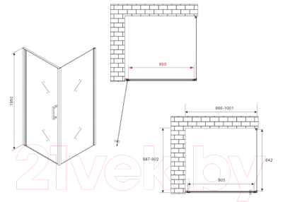 Душевой уголок Abber Sonnenstrand AG04100M-S90M