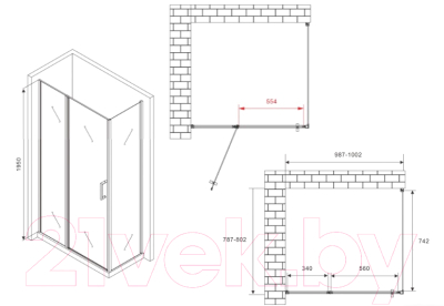 Душевой уголок Abber Sonnenstrand AG04100S-S80