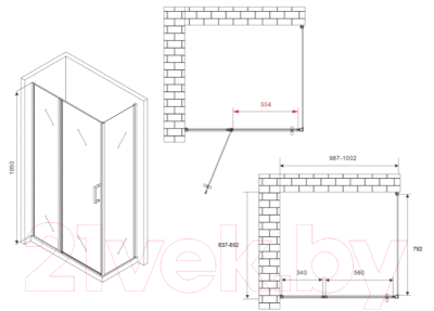 Душевой уголок Abber Sonnenstrand AG04100S-S85