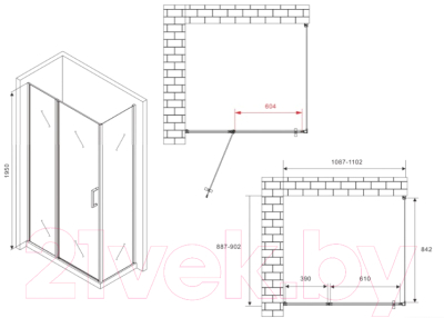 Душевой уголок Abber Sonnenstrand AG04110BS-S90B
