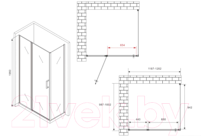 Душевой уголок Abber Sonnenstrand AG04120MS-S100M