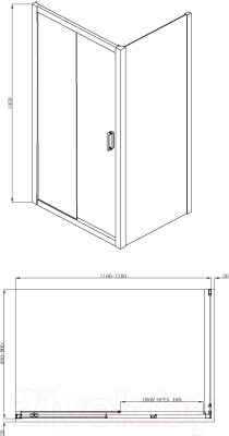 Душевой уголок Adema Гласс лайн Директ 120x90