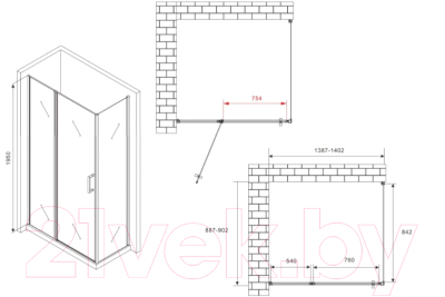 Душевой уголок Abber Sonnenstrand AG04140S-S90