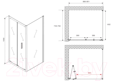 Душевой уголок Abber Sonnenstrand AG07090-S75