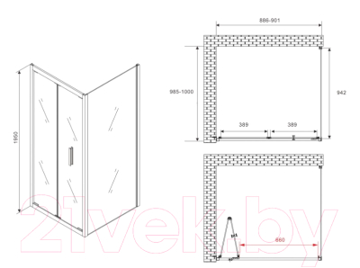 Душевой уголок Abber Sonnenstrand AG07090B-S100B