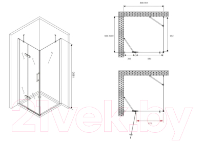 Душевой уголок Abber Zart AG08090-S101