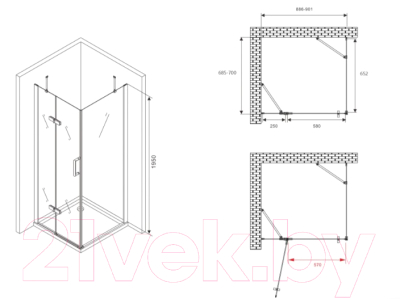 Душевой уголок Abber Zart AG08090-S71