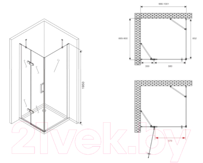 Душевой уголок Abber Zart AG08100-S91