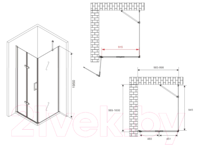 Душевой уголок Abber Zart AG08100P-S101
