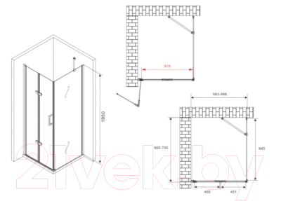 Душевой уголок Abber Zart AG08100P-S71