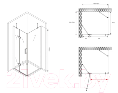 Душевой уголок Abber Zart AG08120-S71