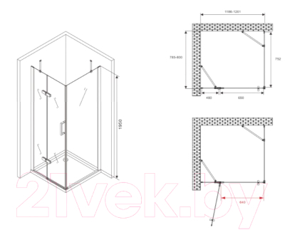 Душевой уголок Abber Zart AG08120-S81