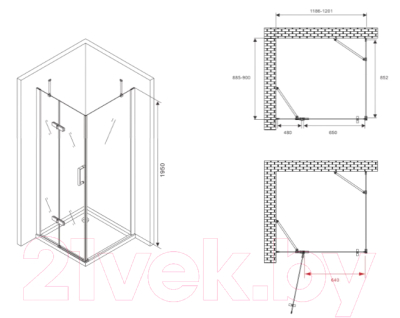 Душевой уголок Abber Zart AG08120-S91