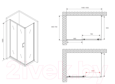 Душевой уголок Abber Schwarzer Diamant AG301505-S705