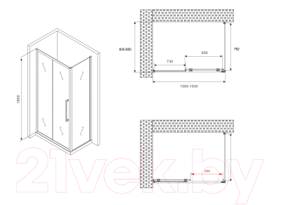 Душевой уголок Abber Schwarzer Diamant AG30160H-S85