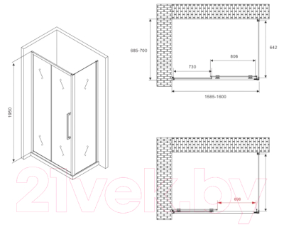 Душевой уголок Abber Schwarzer Diamant AG30160MH-S70M