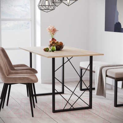 Обеденный стол Mio Tesoro Wasabi 100x60 (дуб сонома/черный)