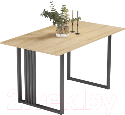 Обеденный стол Mio Tesoro Laim 120x70 (дуб сонома/черный) - фото