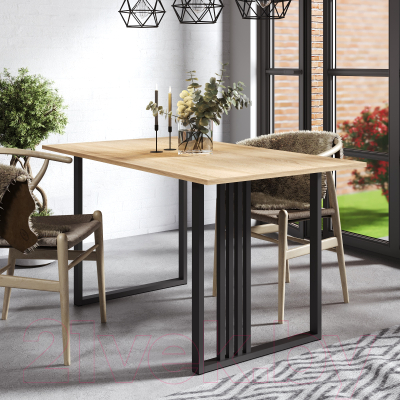 Обеденный стол Mio Tesoro Laim 120x70 (дуб сонома/черный)