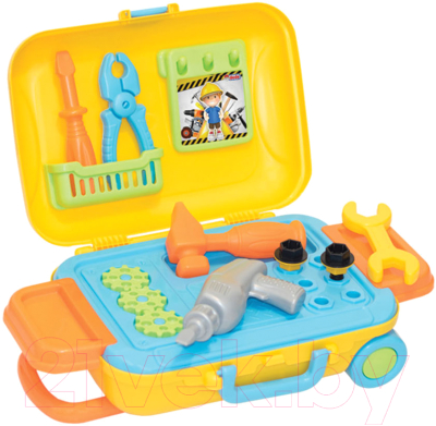 Набор инструментов игрушечный Dede Мини-мастерская Technic на колесах / 03483 - фото