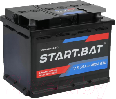 Автомобильный аккумулятор СтартБат 6СТ-55 VLR Euro 480А R+ / 555108024 - фото