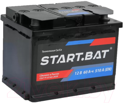 Автомобильный аккумулятор СтартБат 6СТ-60 VL Рус 510А / 560107024 - фото