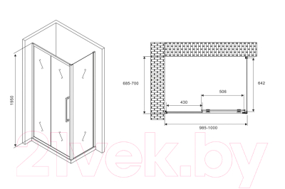 Душевой уголок Abber Schwarzer Diamant AG30100H-S70