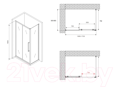 Душевой уголок Abber Schwarzer Diamant AG30170H-S85