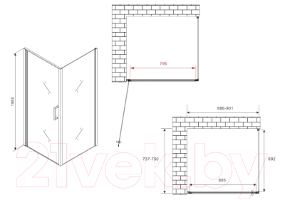 Душевой уголок Abber Sonnenstrand AG04090-S75