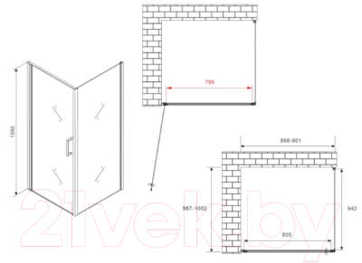 Душевой уголок Abber Sonnenstrand AG04090B-S100B