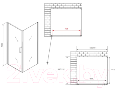 Душевой уголок Abber Sonnenstrand AG04090B-S70B