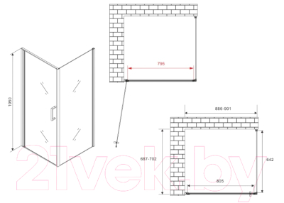 Душевой уголок Abber Sonnenstrand AG04090M-S70M