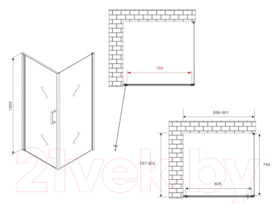 Душевой уголок Abber Sonnenstrand AG04090M-S80M